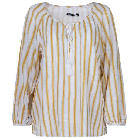 Blouse blanche pour femme avec rayures verticales coupe ample