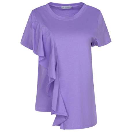 T-shirt violet pour femme en jersey coupe droite