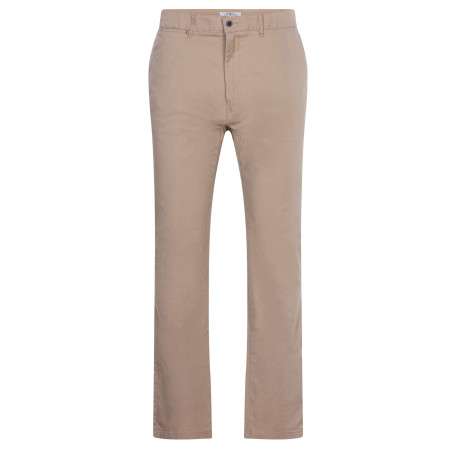 Pantalon beige pour homme uni en coton coupe droite YOUNG