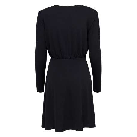 Robe noire coupe régular avec un col en v - Image 2