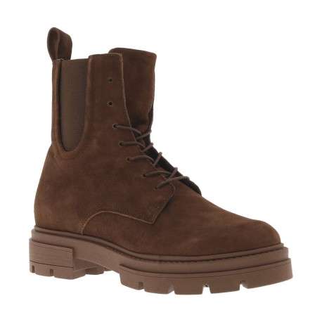 Boots brun en cuir avec talon plat de plat - Image 2
