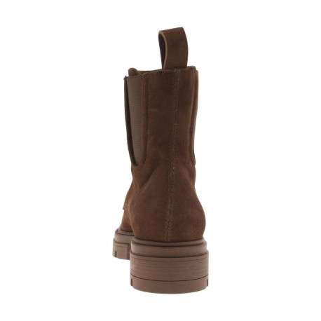 Boots brun en cuir avec talon plat de plat - Image 3