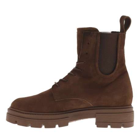 Boots brun en cuir avec talon plat de plat - Image 4