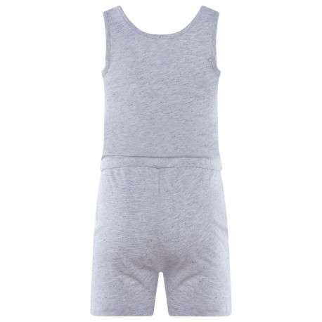 Combishort gris chiné pour fille avec imprimé moucheté col rond - Image 2