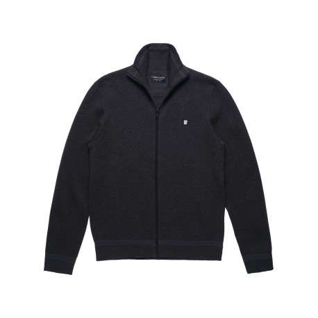 Gilet anthracite uni 100% coton coupe régular avec un col cheminée - Image 2