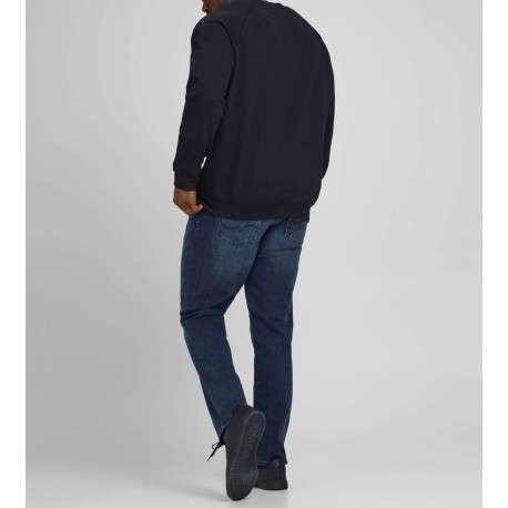 Jean slim bleu délavé en coton mélangé avec 5 poches et rivets métalliques - Image 2