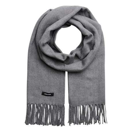Écharpe à frange Solid Woven Scarf grise unie