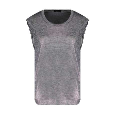 T-shirt gris chiné coupe regular avec un col rond