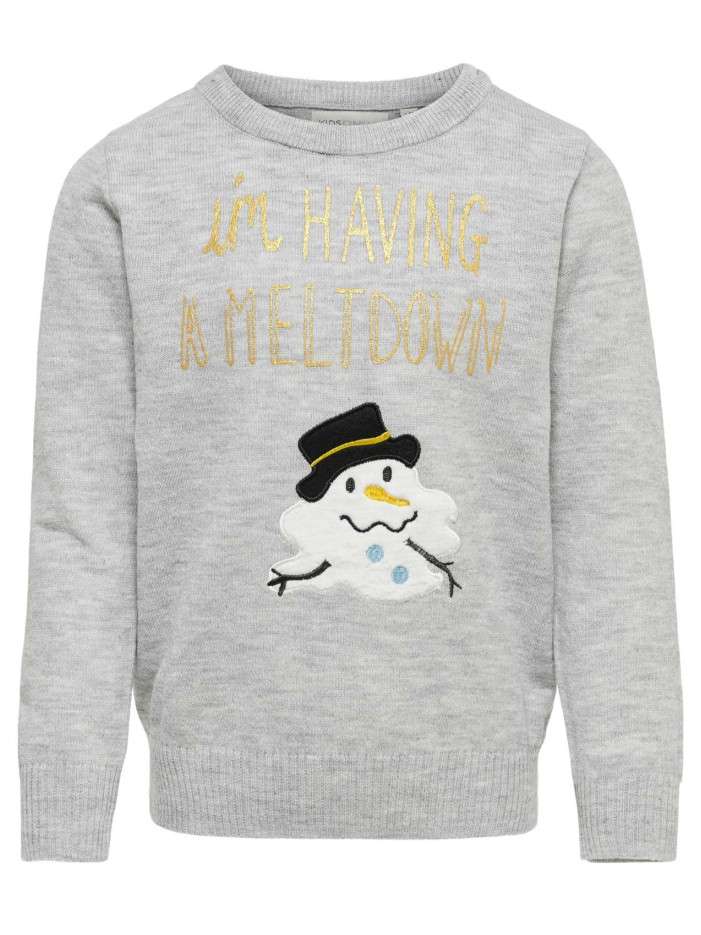 Pull gris chiné Xmas...
