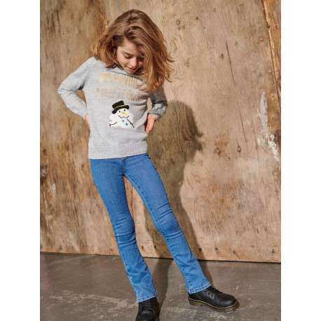 Pull gris chiné Xmas fantaisie coupe droite col rond - Image 3