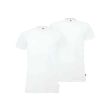T-shirts blancs en coton unis coupe droite col rond
