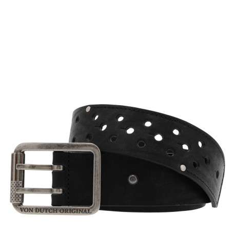 Ceinture noire pour garçon en cuir CHROME