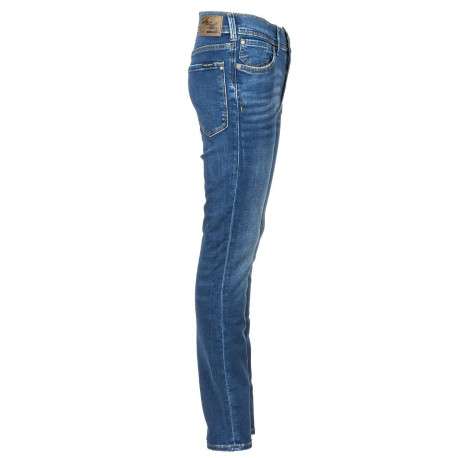Jean bleu en coton avec une coupe skinny et étiquette d'authentification - Image 3