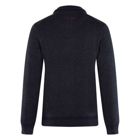 Gilet anthracite uni 100% coton coupe régular avec un col cheminée - Image 4