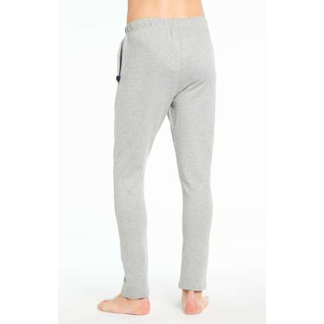 Pantalon de pyjama gris uni en coton coupe fuselée - Image 5