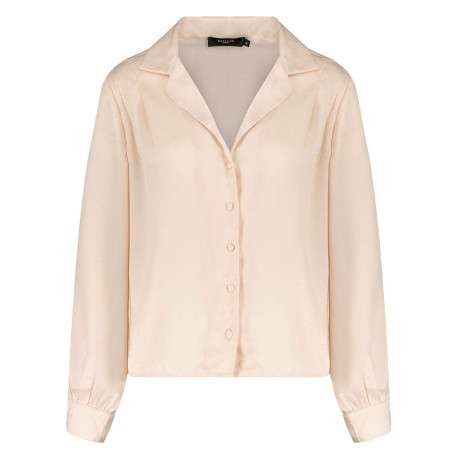 Chemise écrue unie coupe regular avec un col cubain