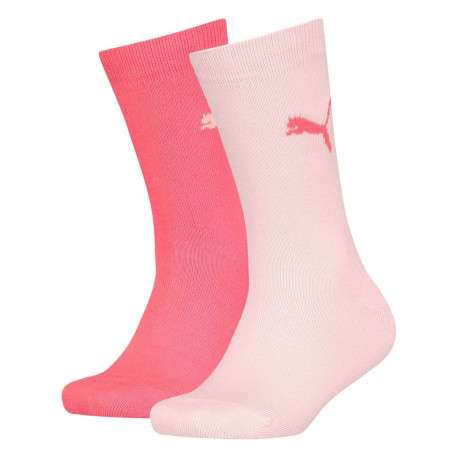 Lot de 2 paires de chaussettes Puma roses en coton mélangé stretch unies logotypées