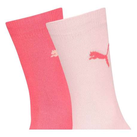 Lot de 2 paires de chaussettes Puma roses en coton mélangé stretch unies logotypées - Image 2
