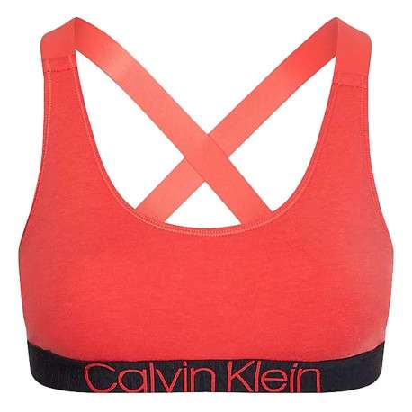 Brassière rose en coton mélangé unie