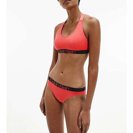 Brassière rose en coton mélangé unie - Image 2