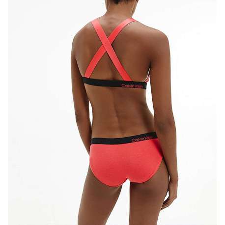 Brassière rose en coton mélangé unie - Image 3