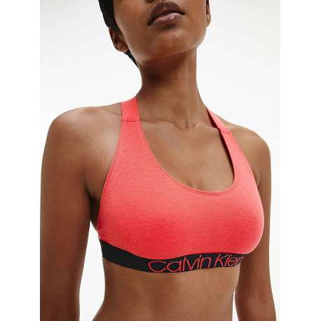 Brassière rose en coton mélangé unie - Image 4