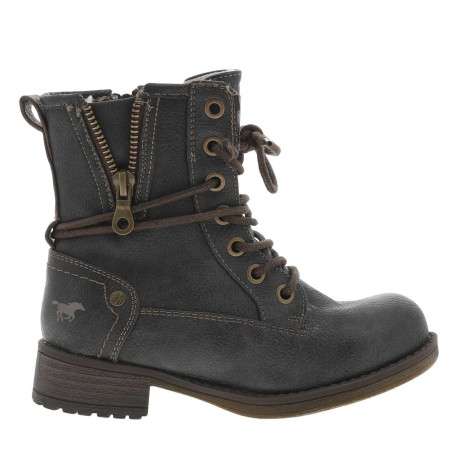 Boots graphites à talon plat