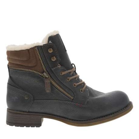 Boots graphites à talon plat