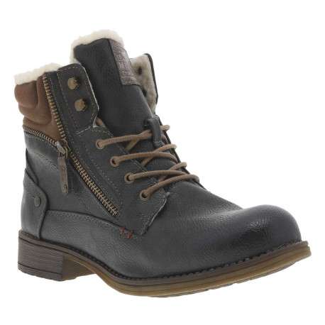 Boots graphites à talon plat - Image 2