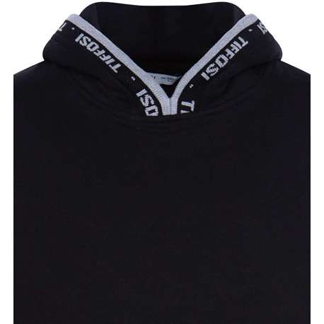 Sweat à capuche noir en coton uni coupe droite - Image 3