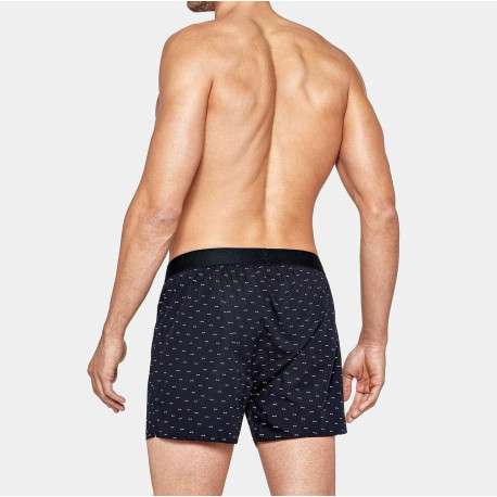 Caleçon marine en coton avec taille élastiquée et motif all-over - Image 2