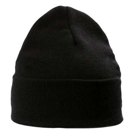 Bonnet noir uni à revers avec logo batwing brodé à l'avant - Image 2