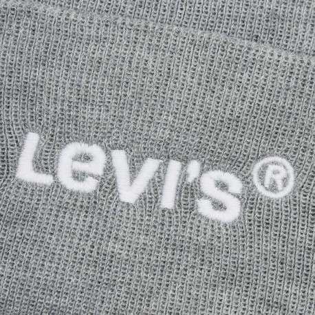 Bonnet gris uni avec logo brodé - Image 3