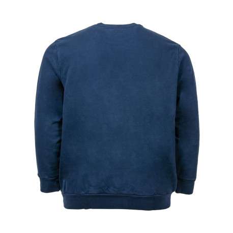 Sweat grande taille marine en coton uni avec logo coupe droite col rond - Image 3