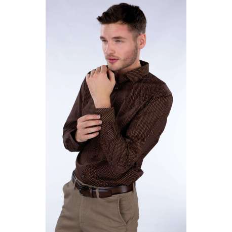 Ceinture marron unie avec une boucle métallique argentée et rectangle - Image 3