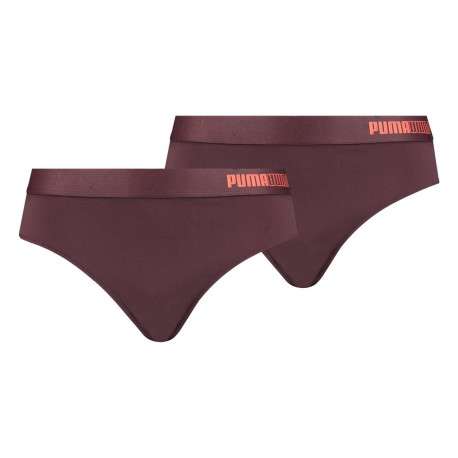 Lot de 2 slips Puma bordeaux unis logotypés