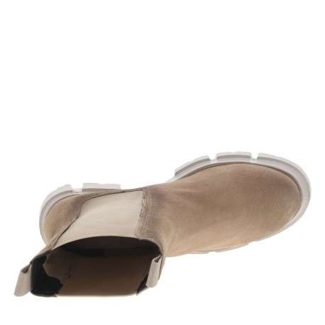 Boots beiges en cuir nubuck à semelle plateforme et talon moyen - Image 5