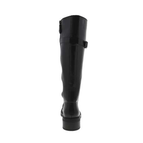 Bottes ROSSA en cuir noir à talon bloc bas et zip - Image 3