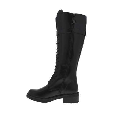 Bottes ROSSA en cuir noir à talon bloc bas et zip - Image 4