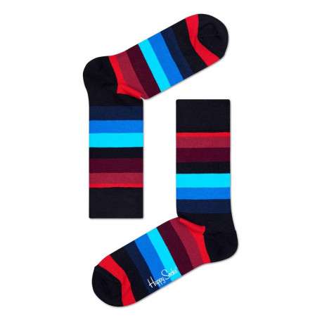 Chaussettes multicolores à grosses rayures en coton
