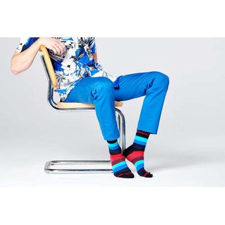 Chaussettes multicolores à grosses rayures en coton - Image 3