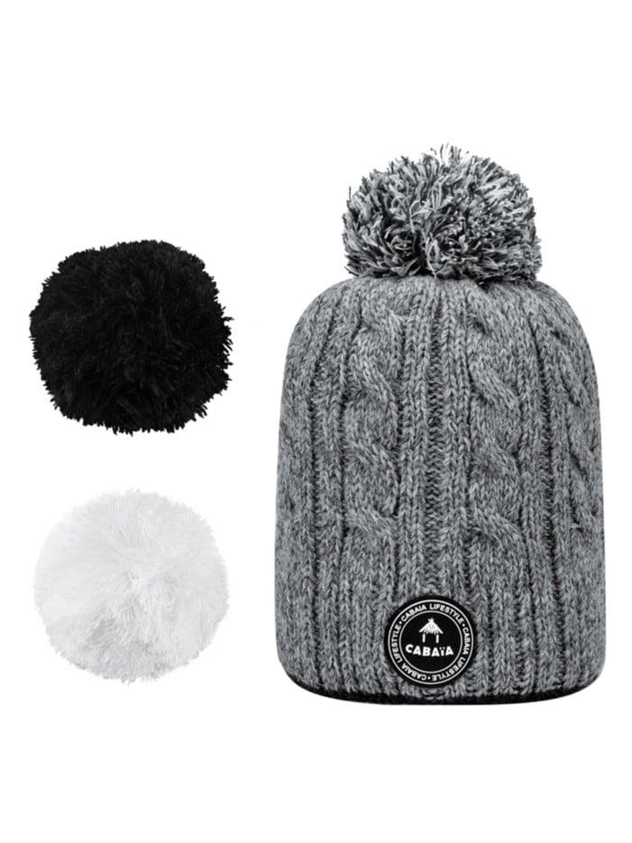 Bonnet gris uni à grosse...