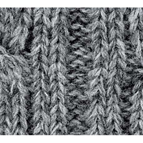 Bonnet gris uni à grosse maille et à ponpoms interchangeables - Image 2