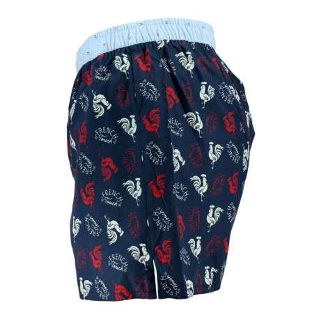 Caleçon marine en coton à imprimé all-over à boutons - Image 3