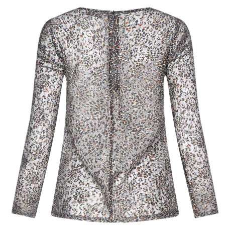 Blouse kaki pour femme fantaisie coupe droite et col rond - Image 2