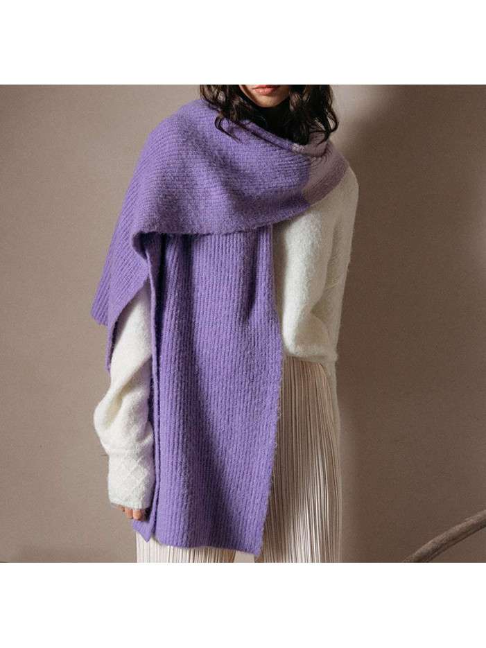Magnifique écharpe Milans - Soie Et Viscose, Couleur Lilas, Extra Large