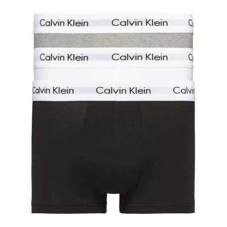 Lot de 3 Boxers en coton multicolores unis avec taille élastiquée et marque - Image 9