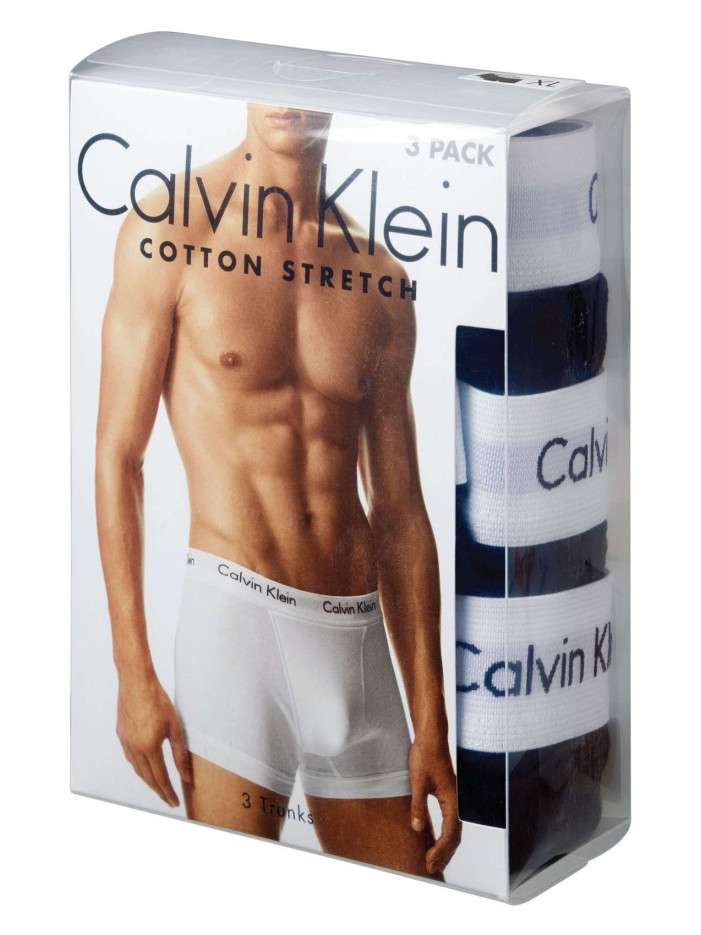 Lot de 3 Boxers en coton multicolores unis avec taille élastiquée et marque - Image 13