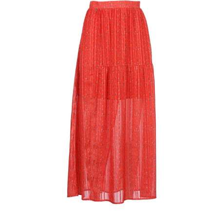 Jupe à motifs abstraits pour femme corail coupe évasée GRAPHIC - Image 5