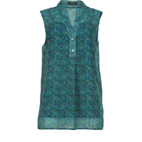 Top à motifs éthniques pour femme vert coupe évasée JONY - Image 4